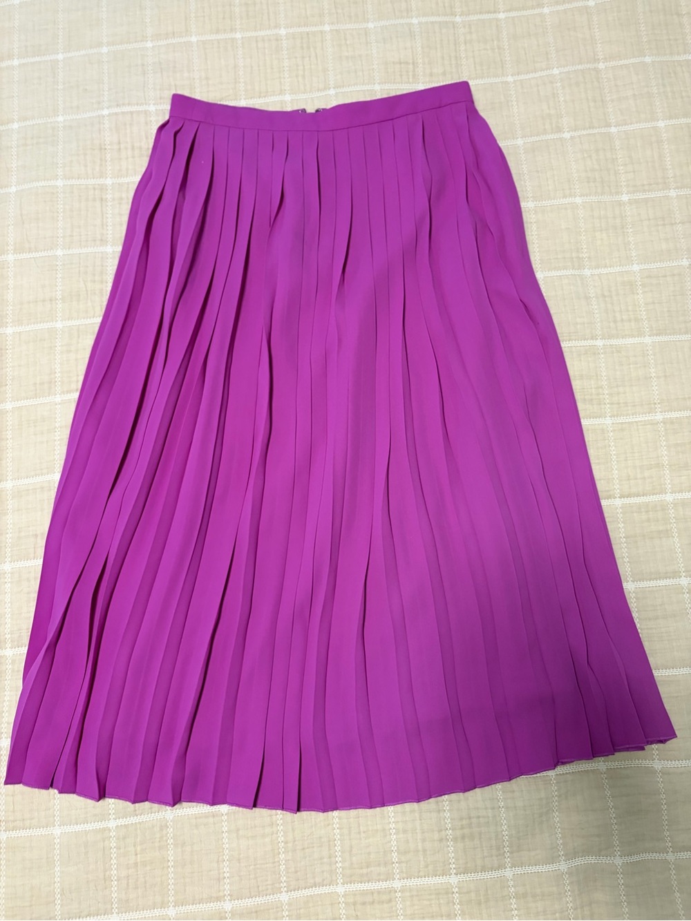J. Crew Pleated Midi Skirt in Bright Fuchsia